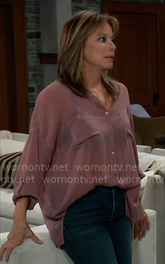 Alexis’s rose pink button down shirt on General Hospital