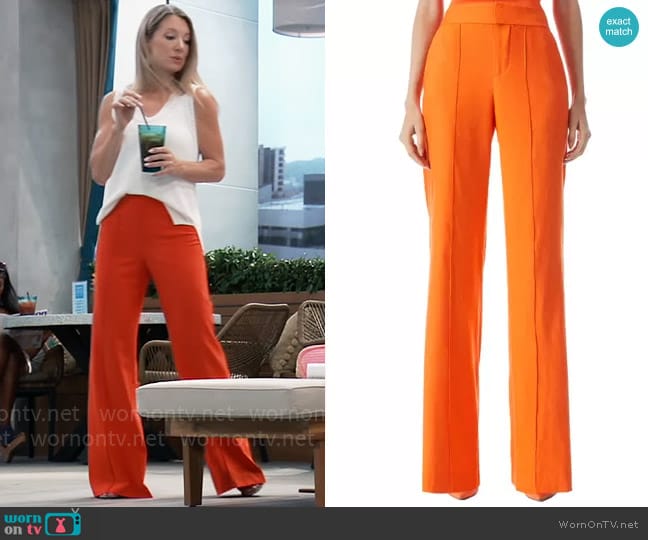 Alice + Olivia Dylan Trousers in Sienna worn by Nina Reeves (Cynthia Watros) on General Hospital