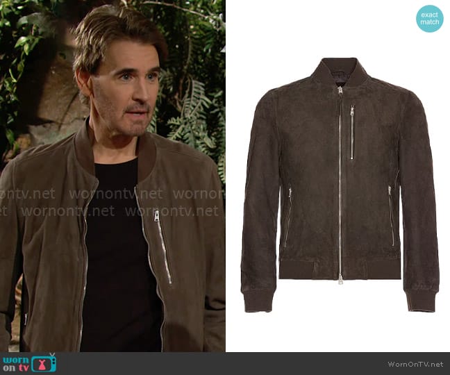 All Saints Kemble Suede Jacket worn by Cole Howard (J. Eddie Peck) on The Young and the Restless