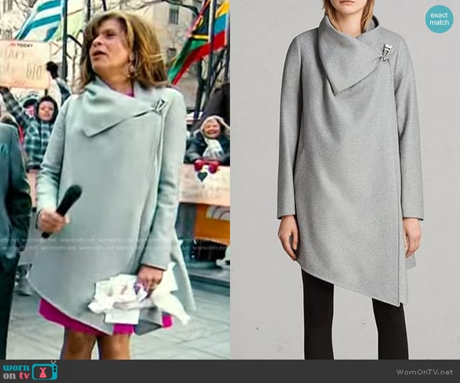 All Saints City Monument Coat in Stone White worn by Hoda Kotb on Today