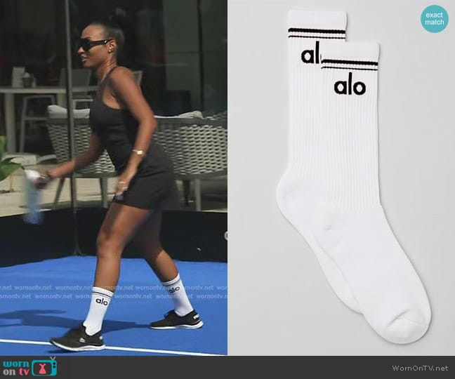 Alo Unisex Throwback sock worn by Lesa Milan (Lesa Milan) on The Real Housewives of Dubai