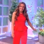 Alyssa’s red peplum top and pants on The View