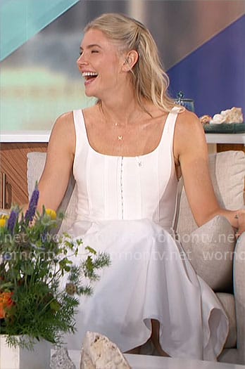 Amanda's white corset dress on The Talk