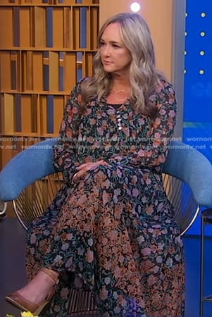 Anna McAdams' black floral maxi dress on Good Morning America