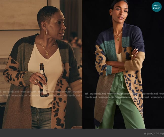 Anthropologie Animal-Printed Duster Cardigan