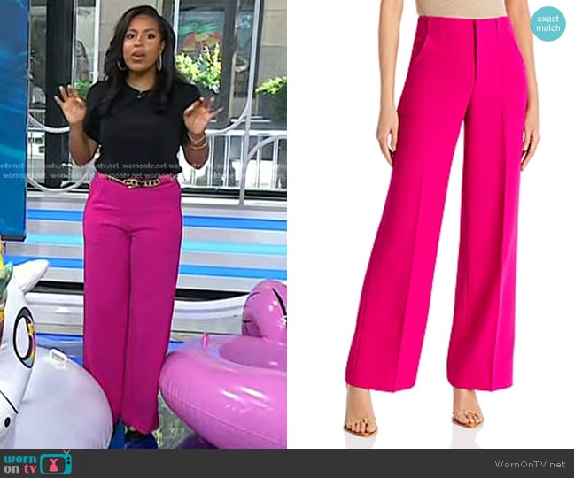 Aqua Wide Leg Pants in Hot Pink  worn by Sheinelle Jones on Today