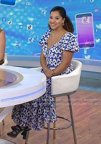 Arianna Davis's geometric print dress on Today