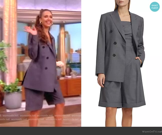 Armarium Lucas Double-Breasted Wool Jacket worn by Jessica Alba on The View