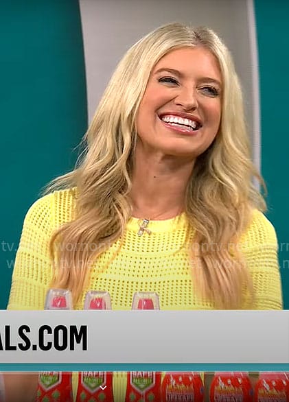 Ashley Bellman's yellow knit dress on CBS Mornings