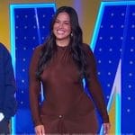 Ashley Graham’s brown ruched draped dress on Good Morning America