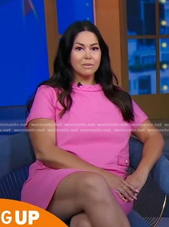 Ashley Hagerich's pink braided neck shift dress on Good Morning America