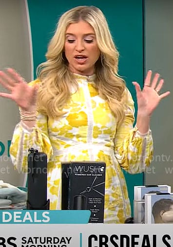 Ashley Bellman's yellow floral dress on CBS Mornings