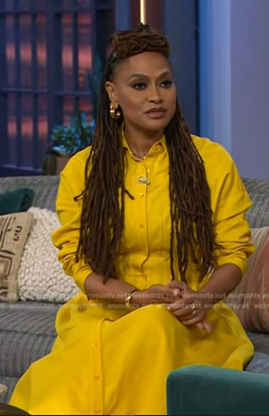 Ava DuVernay's yellow shirtdress on The Kelly Clarkson Show