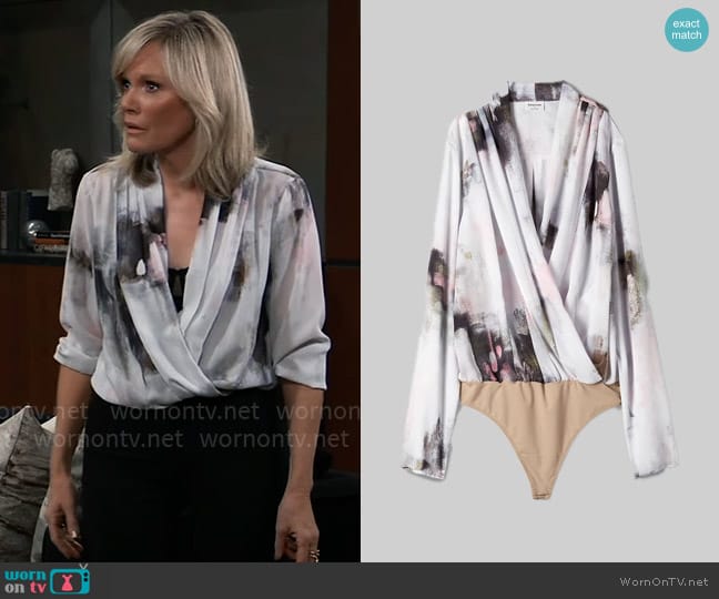 Babaton at Aritzia Ambrose Bodysuit worn by Ava Jerome (Maura West) on General Hospital