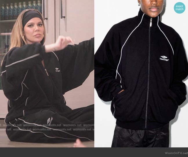 Balenciaga 3b Sports  Icon Jacket worn by Khloe Kardashian (Khloe Kardashian) on The Kardashians