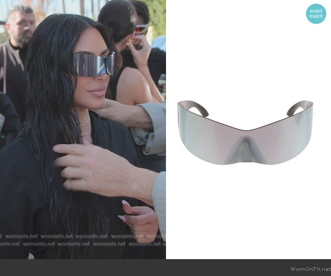 Balenciaga Panther Mask Sunglasses worn by Kim Kardashian (Kim Kardashian) on The Kardashians