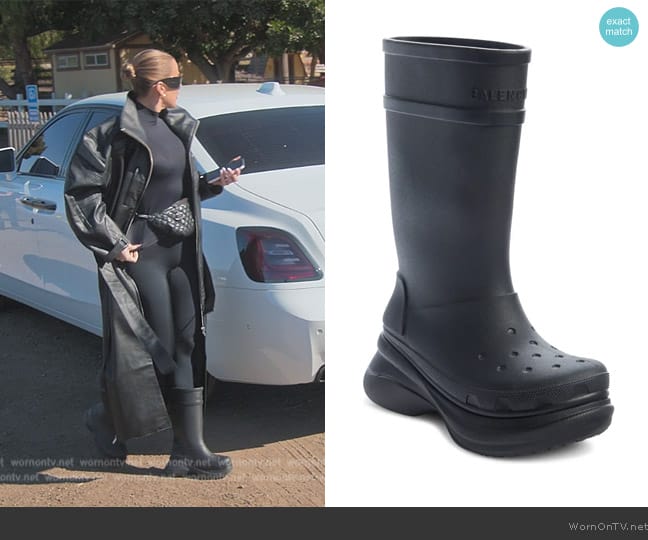 Balenciaga x CROCS Water Resistant Boot worn by Khloe Kardashian (Khloe Kardashian) on The Kardashians