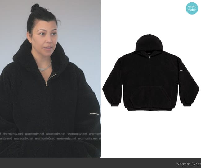 Balenciaga Outerwear Zip-Up Hoodie worn by Kourtney Kardashian (Kourtney Kardashian) on The Kardashians