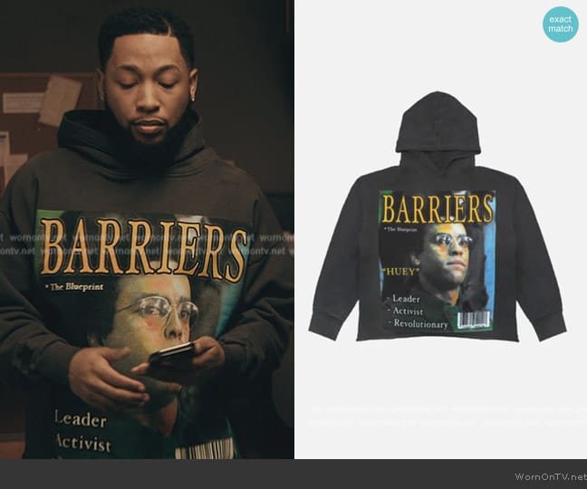 Barriers Huey Hoodie worn by Emmett (Jacob Latimore) on The Chi