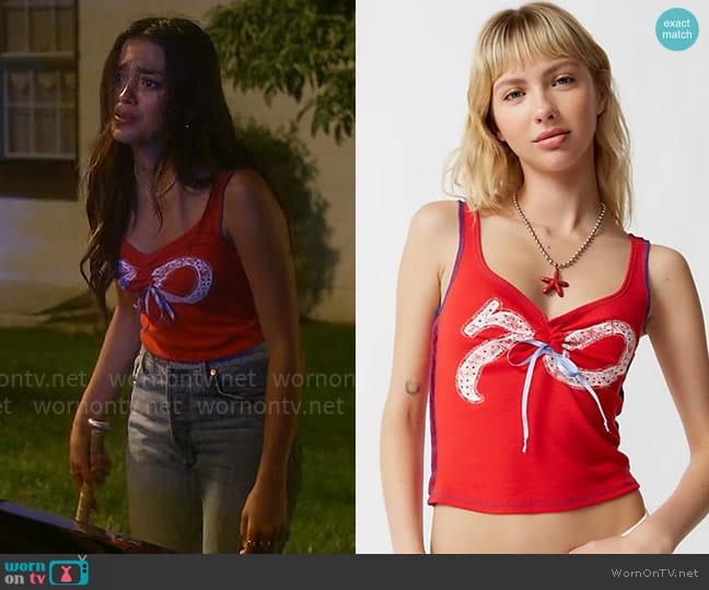 BDG at Urban Outfitters Angel Ruched Tank Top worn by Noa Olivar (Maia Reficco) on Pretty Little Liars Original Sin