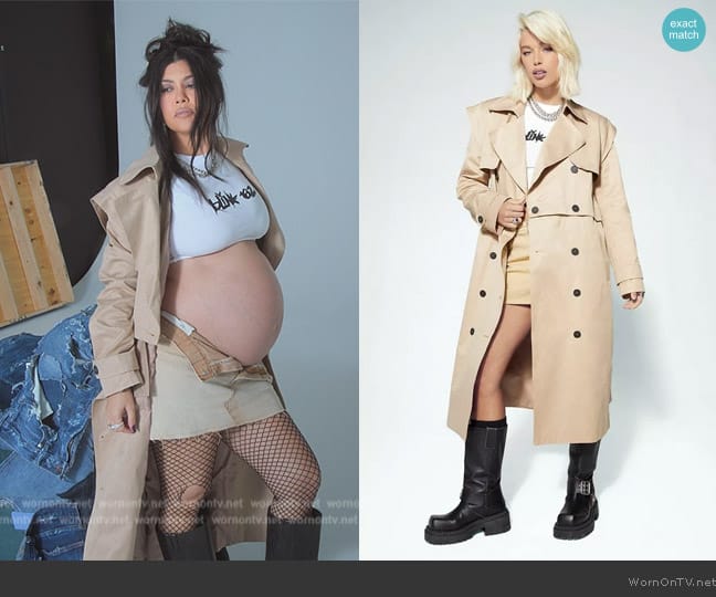 Boohoo Barker Multiway Trench Coat worn by Kourtney Kardashian (Kourtney Kardashian) on The Kardashians