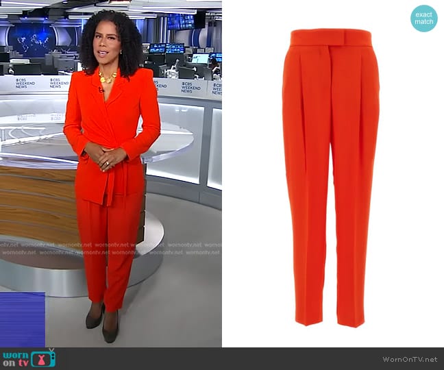 Boss Tiroko Pants worn by Adriana Diaz on CBS Evening News