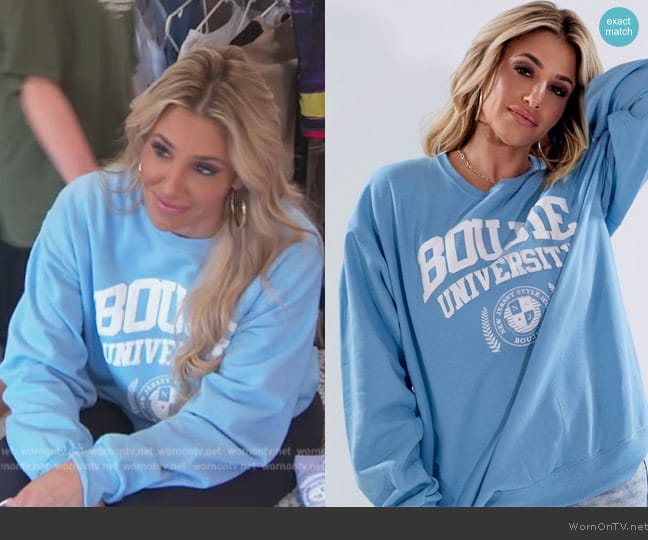 Boujie Kidz Bu Blue Sweatshirt worn by  on The Real Housewives of New Jersey