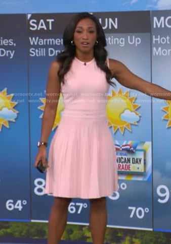 Brittany Bell’s pink ribbed dress on Good Morning America
