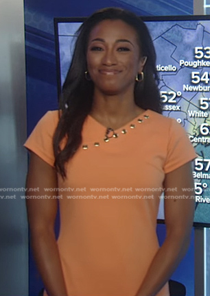 Brittany Bell's orange grommet dress on Good Morning America