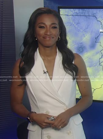 Brittany's white sleeveless blazer dress on Good Morning America