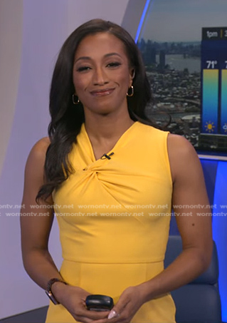 Brittany's yellow knotted neckline dress on Good Morning America