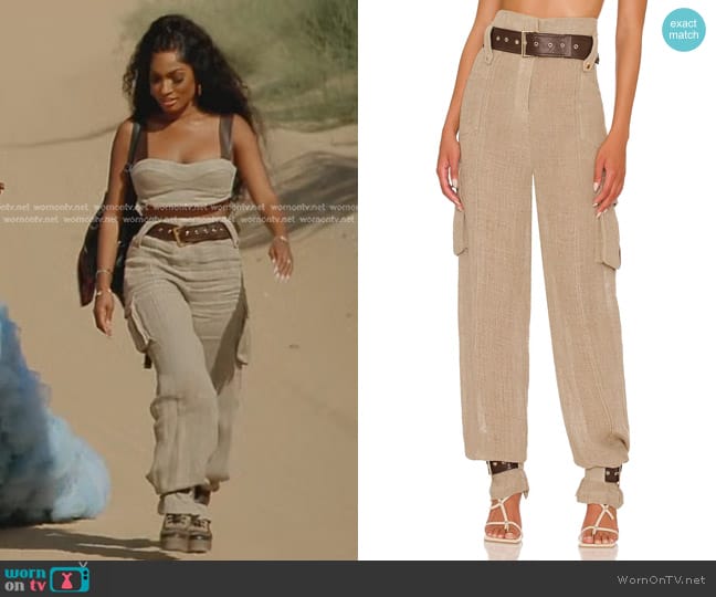 Bronx and Banco Shena Pant in Beige worn by Lesa Milan (Lesa Milan) on The Real Housewives of Dubai