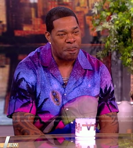 Busta Rhymes' night sky graphic shirt on The View