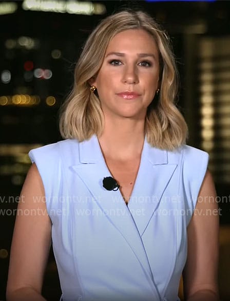 Caitlin Huey-Burns' light blue sleeveless dress on CBS Mornings