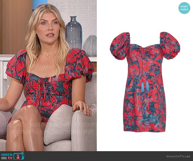 Cara Cara Gigi Dress in Heron Watermelon worn by Amanda Kloots on The Talk