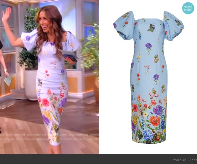 Cara Cara Karene Floral Crepe Puff-Sleeve Midi Dress worn by Alyssa Farah Griffin on The View