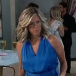 Carly’s blue v-neck midi dress on General Hospital