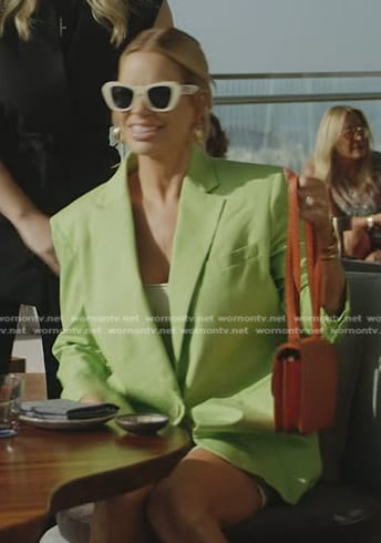 Caroline's green oversized blazer on The Real Housewives of Dubai