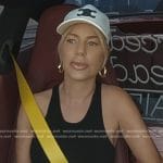 Caroline’s black sports bra and baseball cap on The Real Housewives of Dubai