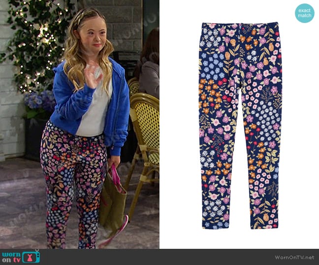 Carter's Kid Floral Cozy Leggings worn by Felicity Greene (Kennedy Garcia) on Days of our Lives