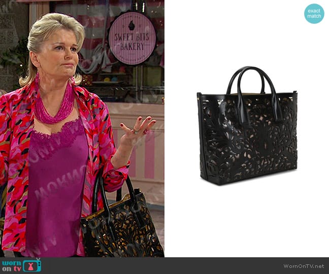 Cavalli Class Brigitte Medium Satchel worn by Bonnie Lockhart (Judi Evans) on Days of our Lives