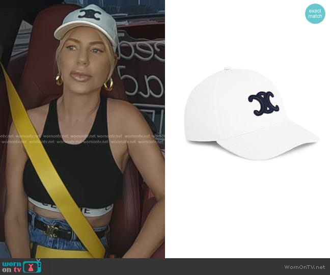 Celine Triomphe Baseball Cap in cotton worn by Caroline Stanbury (Caroline Stanbury) on The Real Housewives of Dubai