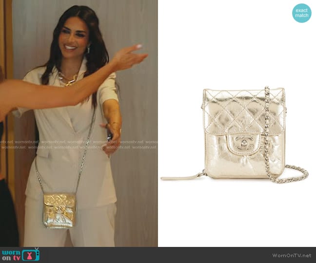 Chanel Diamond Quilted CC Crossbody Bag worn by Sara Al Madani (Sara Al Madani) on The Real Housewives of Dubai