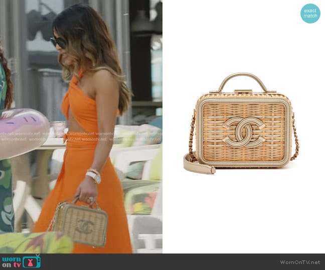 Chanel Raffia Calfskin CC Filigree Vanity Case Bag worn by Taleen Marie (Taleen Marie) on The Real Housewives of Dubai