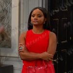 Chanel’s red sleeveless mini dress and bag on Days of our Lives