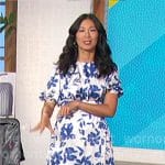 Chi-Lan’s blue floral dress with waist cutout on The Talk