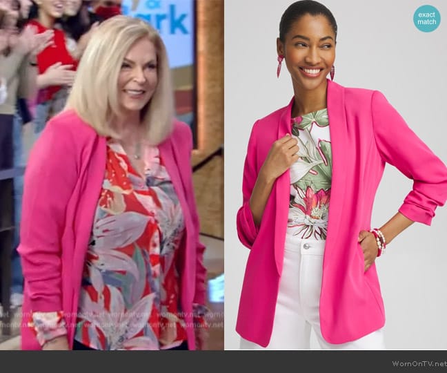 Chico's Ruched Sleeve Blazer worn by Char Margolis on Live with Kelly and Mark