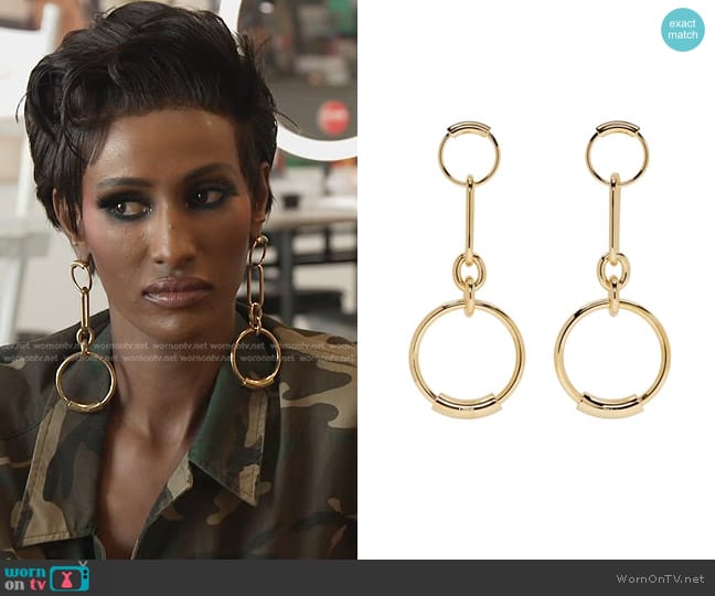 Chloe Reese Gold-tone Hoop Earrings worn by Chanel Ayan (Chanel Ayan) on The Real Housewives of Dubai