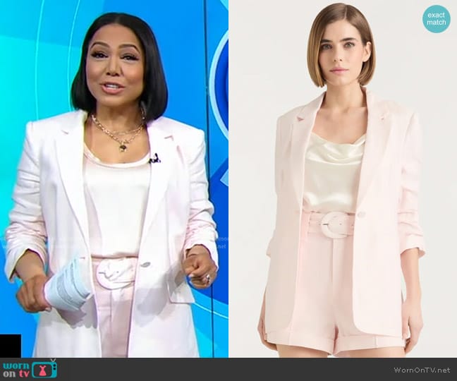 Cinq a Sept Kylie Blazer and Aldi Shorts worn by Stephanie Ramos on Good Morning America