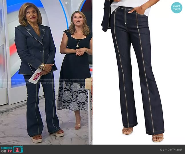 WornOnTV: Hoda’s contrast trim denim blazer and pant suit on Today ...